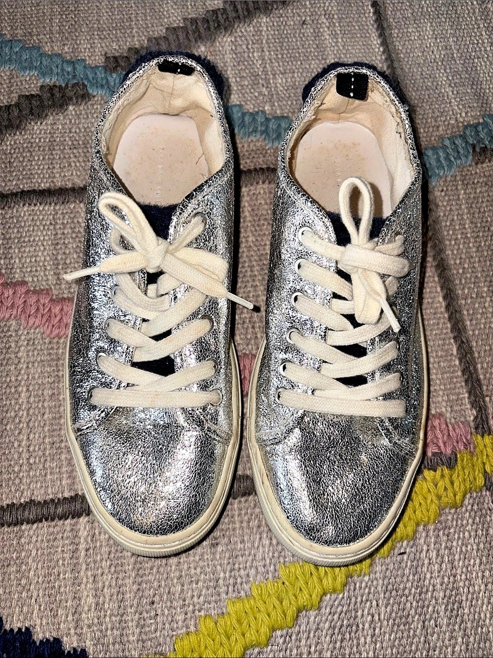 Zara Silver & Blue Sneakers